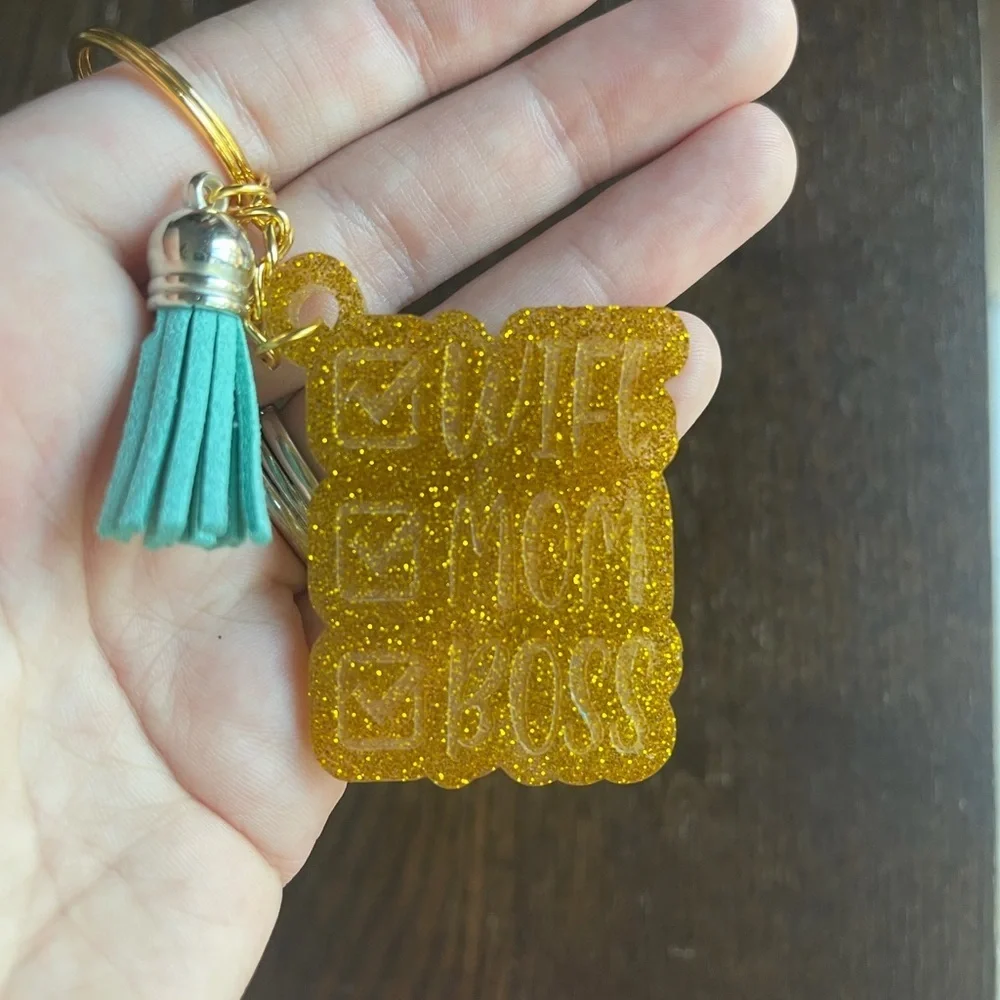 🎉🎉3x HP🎉🎉 Handmade✅ Wife ✅ Mom ✅ Boss Keychain - Picture 3 of 7